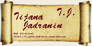 Tijana Jadranin vizit kartica